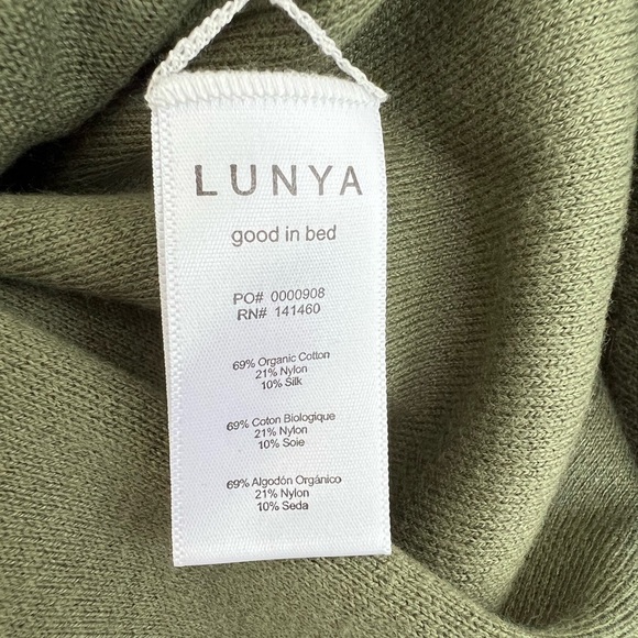 Lunya Cozy Cotton Button Front Silk Blend Cardigan Sweater in Humble Green NEW - Picture 8 of 10